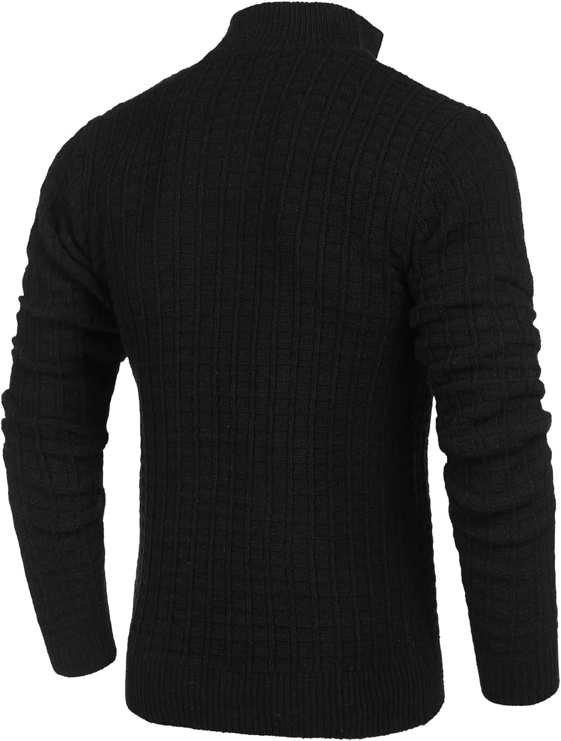 "Classic and Stylish Men's Slim Fit Quarter Zip Sweater - Lightweight, Cozy, and Trendy Cotton Knitted Mock Turtleneck Pullover"