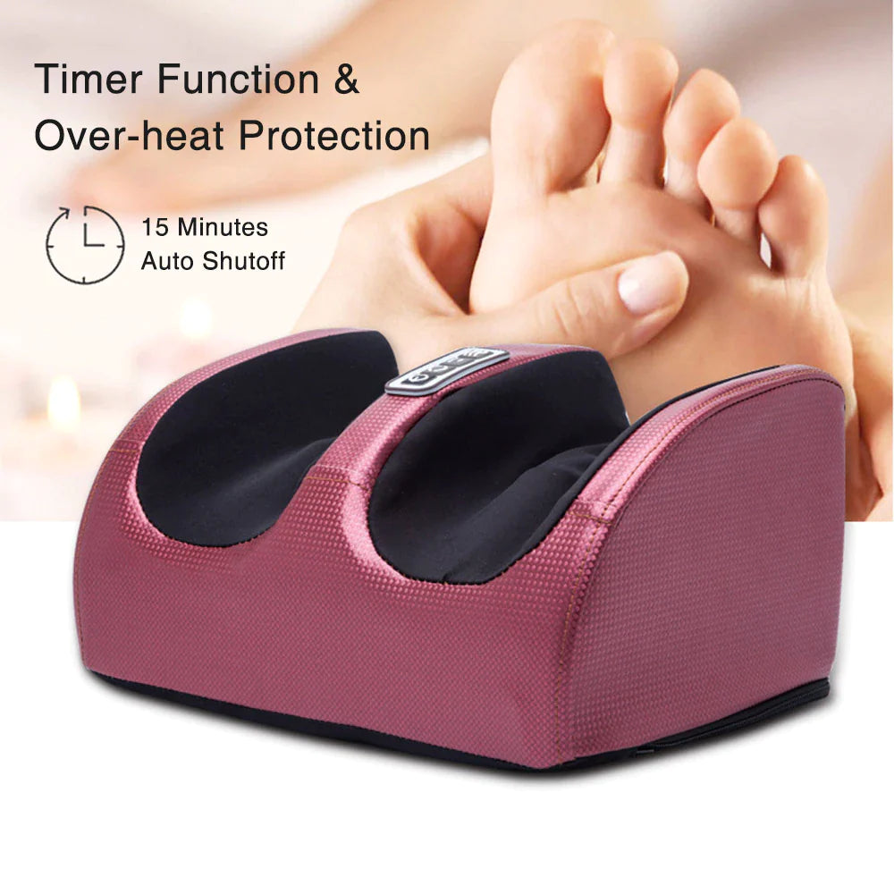 Electric Foot Massager Heating Therapy Hot Compression Shiatsu Kneading Roller Muscle Relaxation Pain Relief Foot Spa Machine